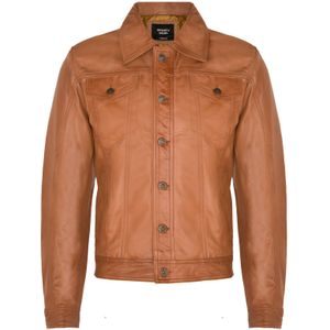 Leren jassen - Trucker Slim-fit - Overhemd-jeansjack - Nappalamsleer
