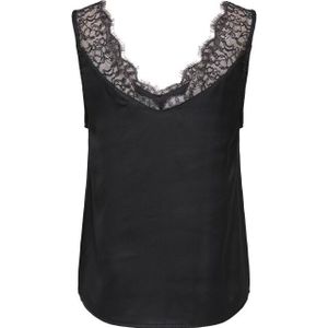 Only - Onlchigo Life - Singlet - Zwart - Satin Lace Mix