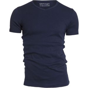 Garage Basis t-shirt v-hals semi bodyfit blauw