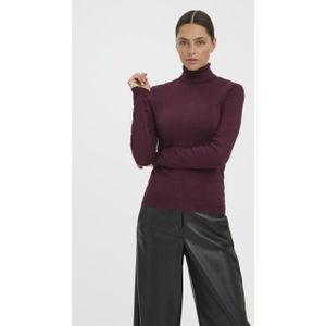 Vero Moda - Vmglory Ls Rollneck - Trui - Wijnrood - Dames
