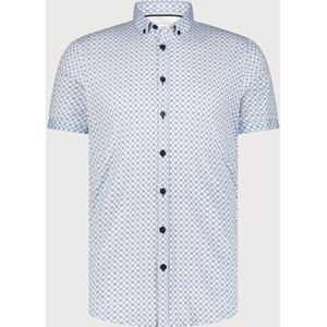 Blue Industry - Grafisch Korte Mouwen Overhemd - Ademend - Geometrisch Patroon