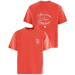 Drole de Monsieur - Slogan Vignes - T-shirt - Rood - Katoen