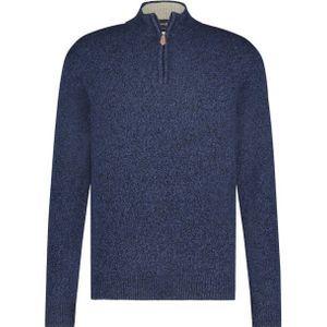 Nels - Wool Mix Half Zip Pullover - Donker Blauw