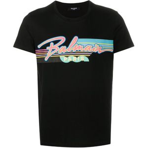 Balmain - Retro Logo - T-shirt - Zwart