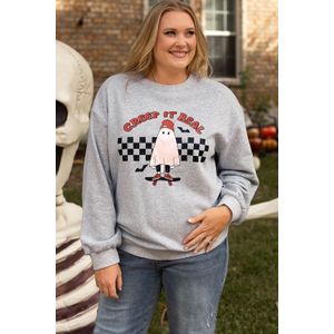 Plus Size Ghost Skateboard Sweatshirt