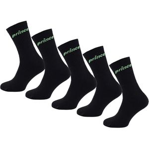 Prince - 5-pack - Sportsokken - Zwart/Groen - Met Kussentjes