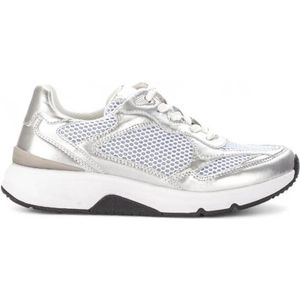 Gabor - Rolling Soft - Sneakers - Zilver/Wit - Leer/Mesh