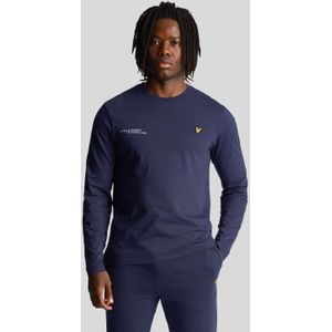 Lyle & Scott - Co-Ordinate Print - T-shirt - Navy - Lange Mouwen