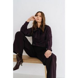 Maicazz - Lilo Bow-Blouse - Paars - Dames - Leer