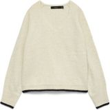 Vero Moda - VMAQUARIUS LS V-NECK RAGLAN PULLOVER BF - Gebreide Trui - Birch