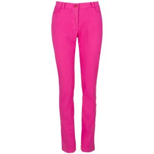 Broeken - Fuchsia - Lange Getailleerde Broek - Stretch Gabardine Katoen