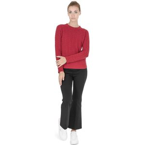 Crown Of Edinburgh Cashmere Damessweater Met Ronde Hals Coe 0033 Rood