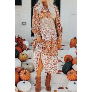 Bloemenlagend Maxi-jurk