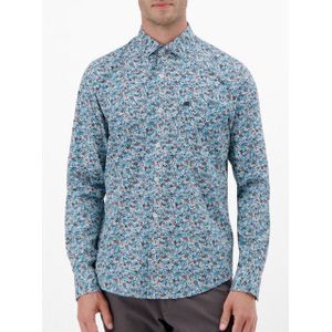 Lerros - Overhemd - Swedish Blue - Lange Mouwen - Grafisch Patroon