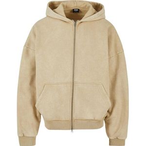Urban Classics Heren 90's stone wash zwaargewicht full zip hoodie