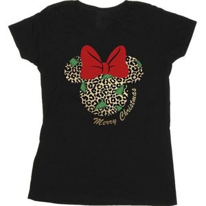 Li-cense Disney dames minnie mouse luipaard kerst katoenen t-shirt