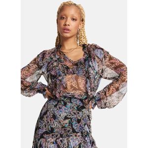 Alix The Label 2202943265 woven animal leaves top
