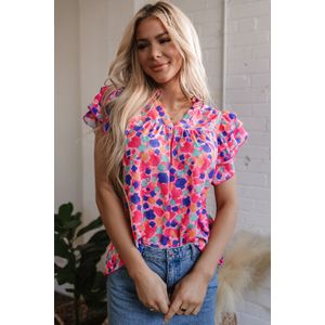 Shell Print Flutter Mouw Blouse