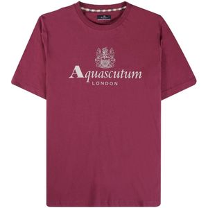 Aquascutum - Active Big Logo - T-shirt - Bordeauxrood