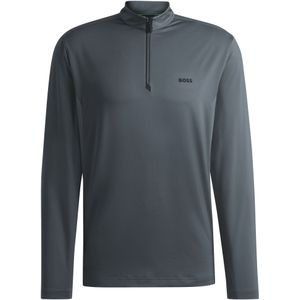 Boss - Herenpolo - Grijs - Decoratief Reflecterend Logo - Lange Mouwen