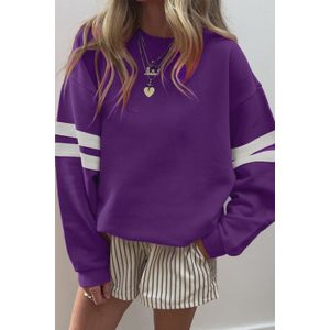 Gestreepte Mouw Pullover Sweatshirt