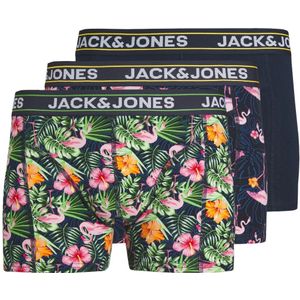 Jack & Jones Heren boxershorts trunks jacpink flamingo print 3-pack