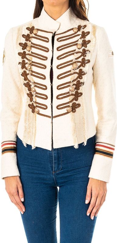 Damesjack - Ruwe Kleur - LWJG30 - Lange Mouwen - Hoge Hals - Haakjessluiting