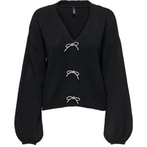 Only - Onldonna - Zwarte Pullover - V-hals - Lange Mouwen