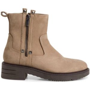 MARCO TOZZI - Bottines - Nubuck Taupe - Leer - Met Rits