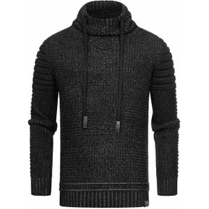 Rusty Neal - Chunky Bikertrui - Grof Gebreid - Heren - Hoge Kraag