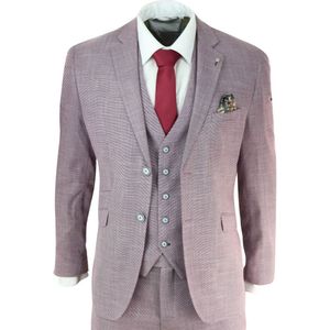 Heren - 3-delig - Blozenroze - Linnen Pak