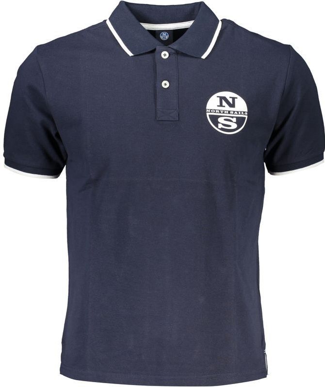 North Sails - Blauw Katoenen Poloshirt - Heren - Korte Mouwen