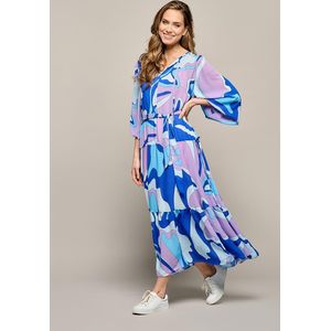 Ally - Print Jurk - Multi - Retro Grafisch Ontwerp - Kuitlengte