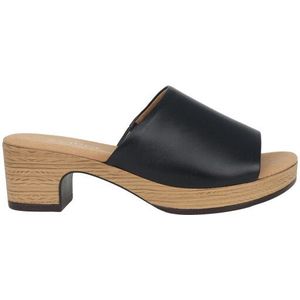 Gabor - Leren Sandalen - Zwart - Leer - Open Teen - Slip-on Model