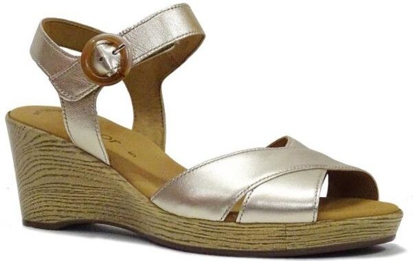 Gabor - Sandalen - Zwart - Houten-Look Hak - Best Fitting Technologie