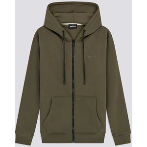 Heren groen SWEN HOOD ZIP BRAND. Trui