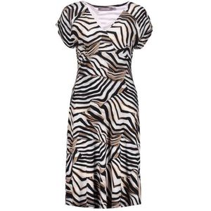 Geisha - Dress - Ecru - Midi Jurk - V-hals - Korte Mouwen