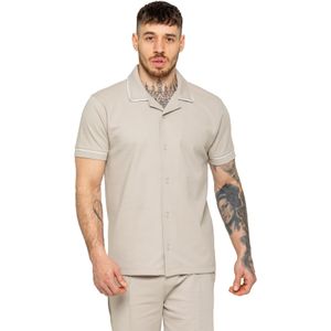 Enzo - Heren Korte Mouwen Piping Shirt