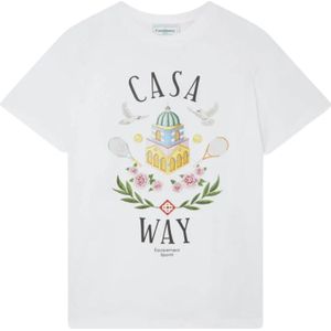 Casablanca - Casa Way Design - T-shirt - Wit - Korte Mouwen