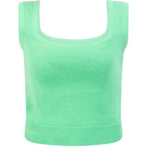Mymo - Gebreide Top - Lichtgroen - Dames - Cropped Silhouet