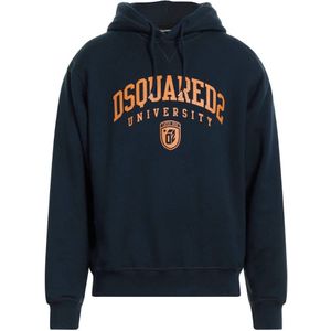 Dsquared2 - University Print Hoodie - Blauw - Heren - Katoen