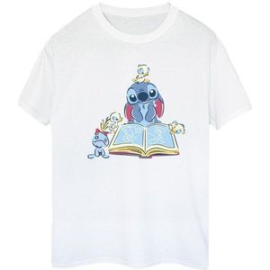 Li-cense Disney dames lilo & stitch lezen van een boek katoenen vriendje t-shirt