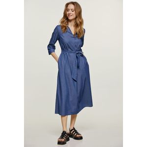 Midi Dress - Hemelsblauw - Met Riem