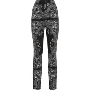 Philipp Plein - Denim Super High Waist Jegging Paisley Bandana - Zwart - Dames