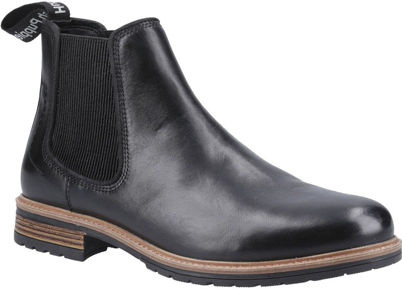 Hush Puppies Russell Heren Zwarte Leren Laarzen