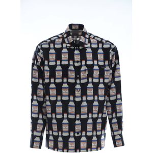 Dolce & Gabbana - Long Sleeve Shirt - Zwart - Bottle Print Model