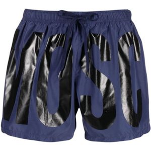 Moschino - Korte Zwemshort - Marineblauw - Merkprint Logo