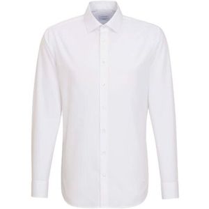 Seidensticker - Eenvoudig Overhemd - Wit - 100% Katoen - Kentkraag