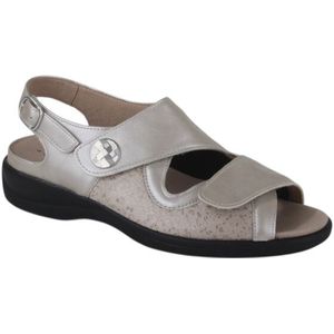 Solidus - Dames - Sandalen - Beige - Leder/Stretch - Ergonomisch Comfort