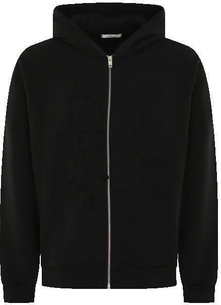 Flâneur - Blossom Patches Zip-Up Hoodie - Zwart - Heren